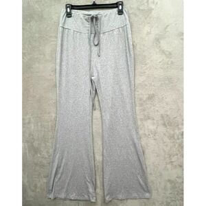 Gray Yoga Pants Wide Leg Lounge Drawstring Waist Soft Stretch Athletic